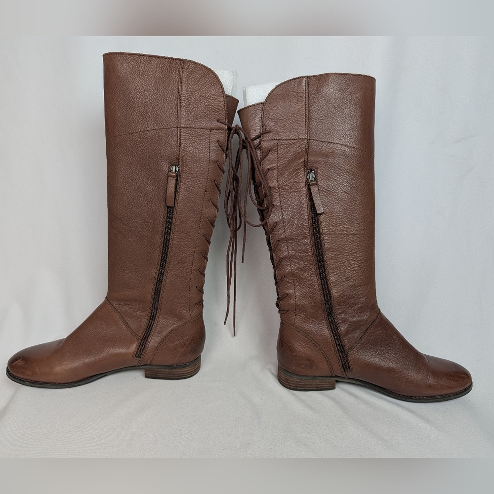 J. Jill Tall Lace Up Distressed Leather Boots - Picture 4 of 12